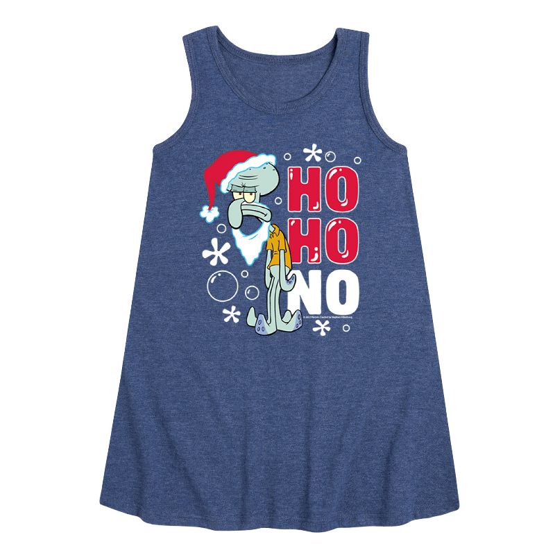 فستان هو هو نو جرافيكي بدون أكمام بتصميم خطي للفتيات - سبونج بوب سكوير بانتس