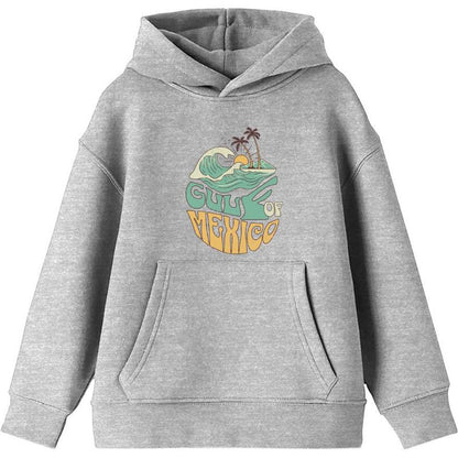 Gulf of Mexico Wave Text Youth Long Sleee Hoodie