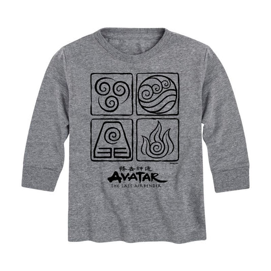 Boys' - Avatar: The Last Airbender - Four Elements Long Sleeve Graphic T-Shirt