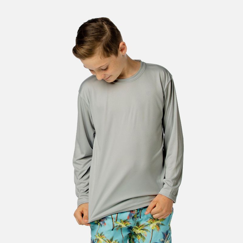 قميص سباحة Vapor Apparel Youth UPF 50+ للحماية من أشعة الشمس فوق البنفسجية بأكمام طويلة وواقي من الطفح الجلدي
