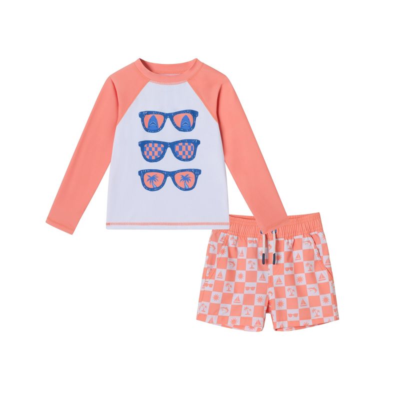 Andy & Evan  Kids  Sunglasses Graphic Rashguard Set