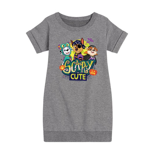 Girls' - Paw Patrol - Scary Cute Graphic Short Sleeve Fleece Dress