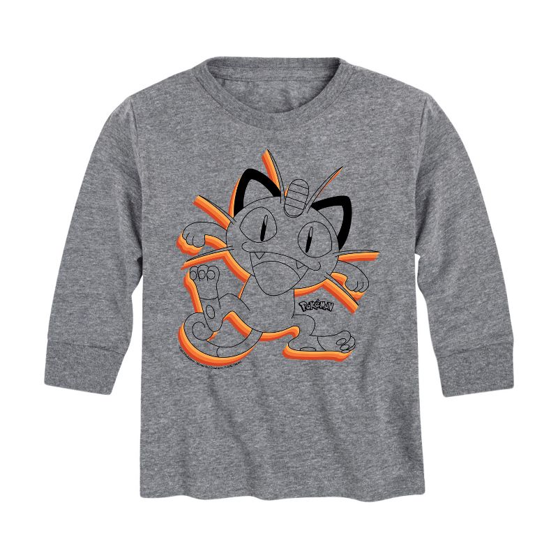 تي شيرت جرافيكي بأكمام طويلة بتصميم هابي ميوث ريترو للأولاد - بوكيمون