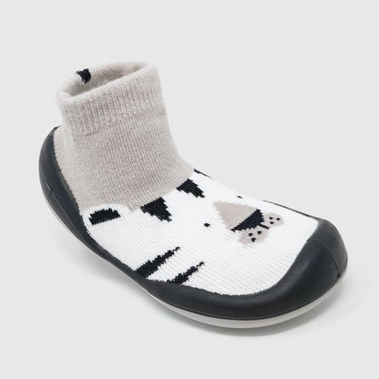 Komuello Toddler Boy/Girl First Walk Sock Shoes White Tiger