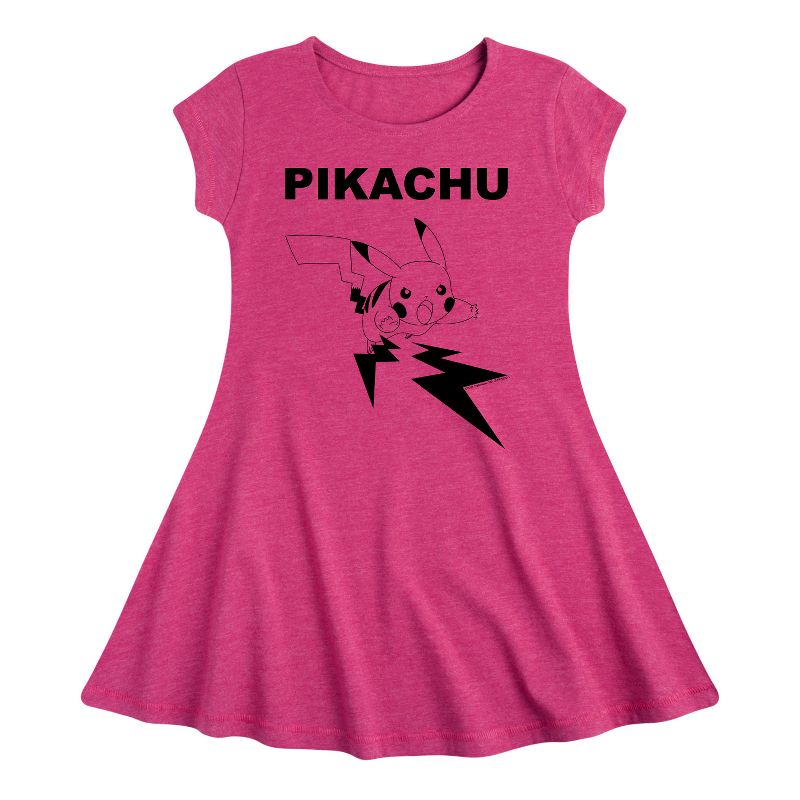 Girls' - Pokémon - Pikachu Attacks Fit & Flair Cap Sleeve Dress