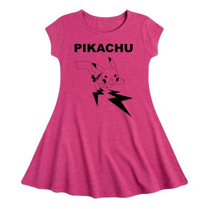 Girls' - Pokémon - Pikachu Attacks Fit & Flair Cap Sleeve Dress