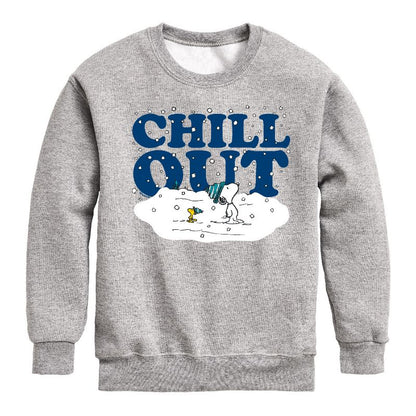 Boys' - Peanuts - Chill Out Graphic Long Sleeve Fleece Sweatshirt