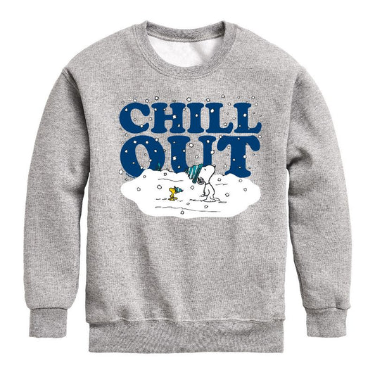 Boys' - Peanuts - Chill Out Graphic Long Sleeve Fleece Sweatshirt