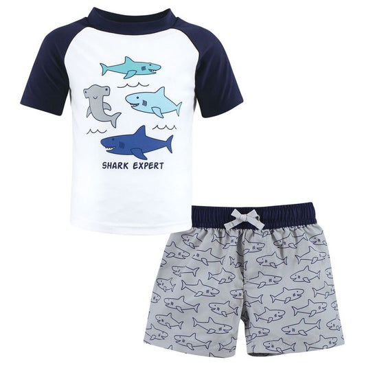 طقم ملابس سباحة للأولاد من Hudson Baby، Shark Expert