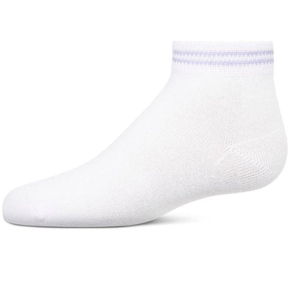 Memoi Girls' Ziggy Double Ring Cotton Blend Anklet Sock