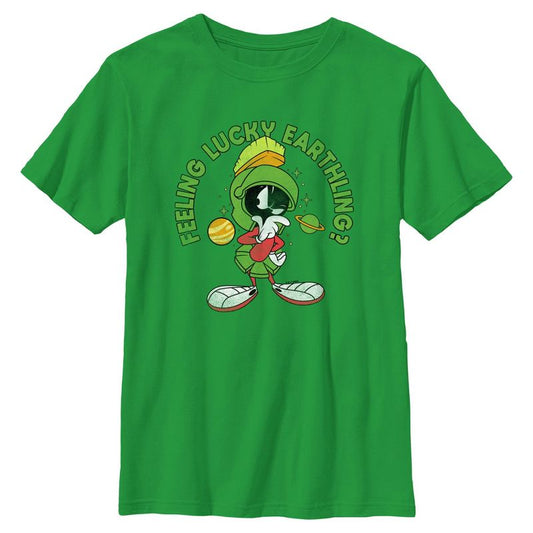 Boy's Looney Tunes Feeling Lucky Earthling? T-Shirt