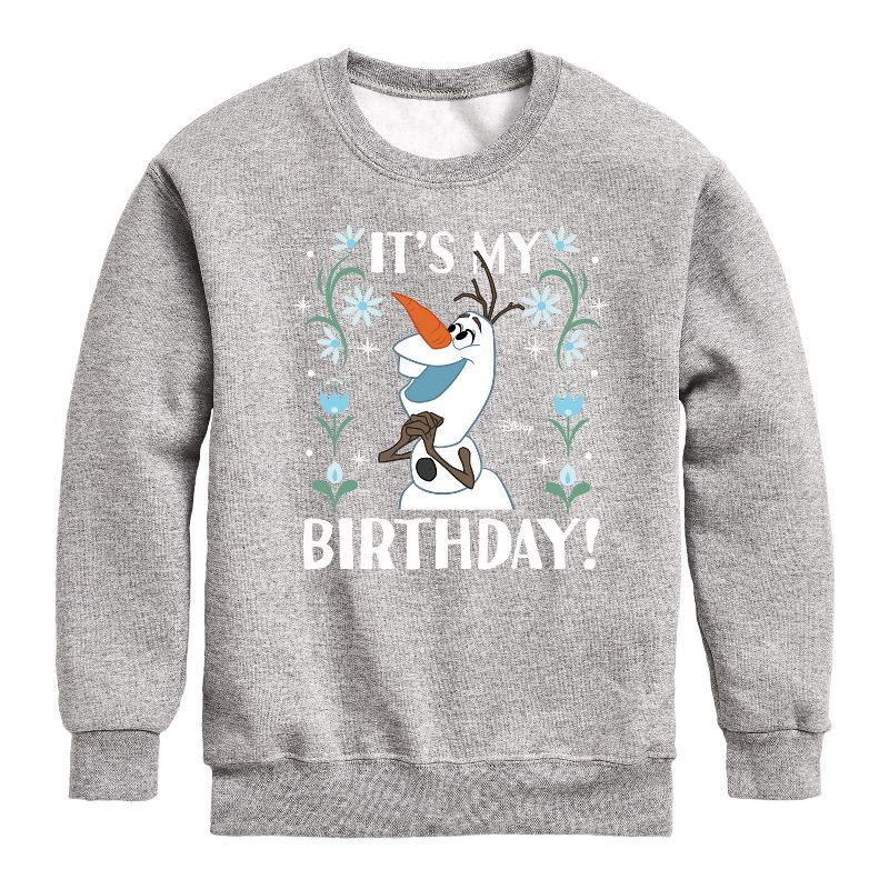 Boys' - Disney - Olaf It's My Birthday Graphic Long Sleeve Fleece Sweatshirt