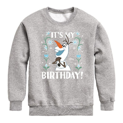 Boys' - Disney - Olaf It's My Birthday Graphic Long Sleeve Fleece Sweatshirt
