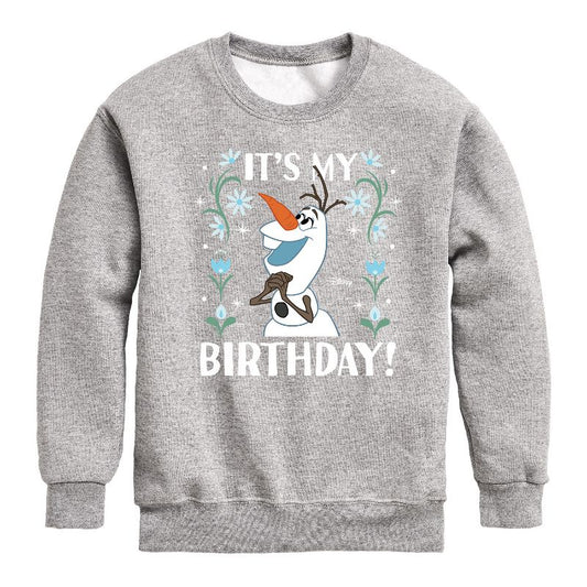 Boys' - Disney - Olaf It's My Birthday Graphic Long Sleeve Fleece Sweatshirt