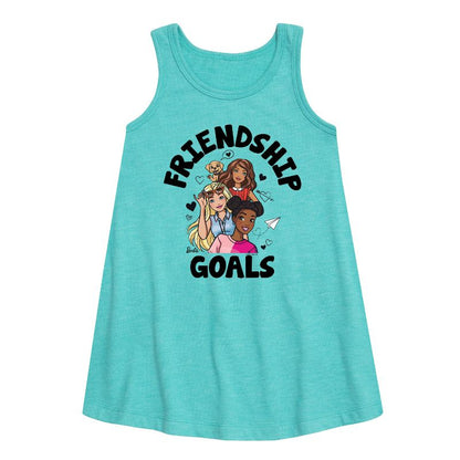 فستان باربي - أهداف الصداقة - بدون أكمام - للبنات