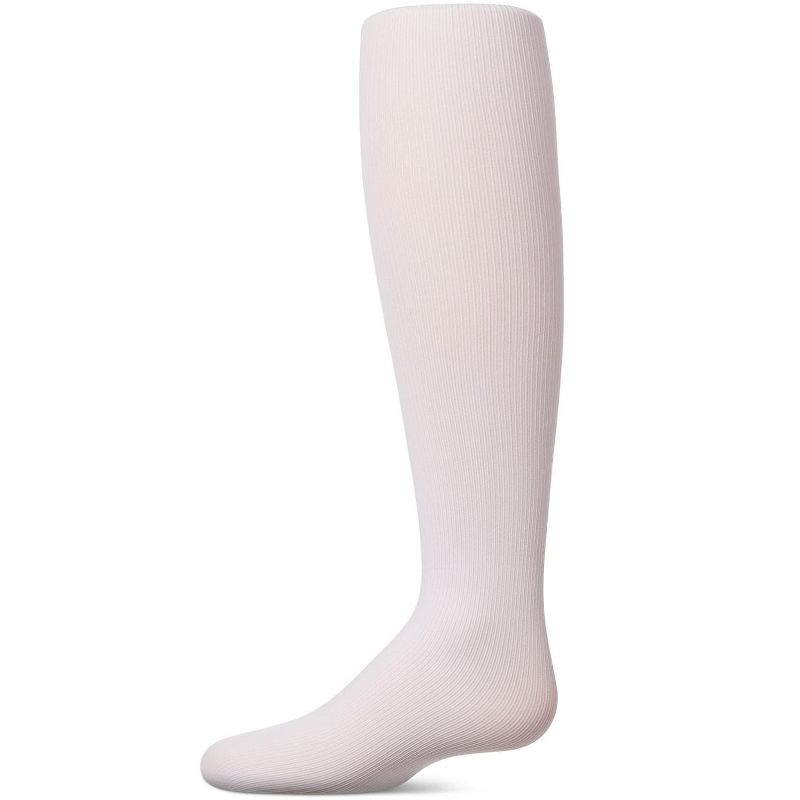 Memoi Girls' Elegant Ribbed Nylon Tights Black 2-4
