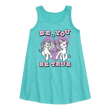 Girls' - My Little Pony - Be You Be True Graphic Sleeveless Aline Dress