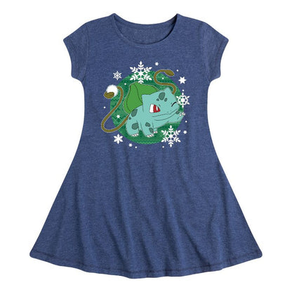 فستان بناتي - بوكيمون - بنقشة بولبا، مناسب وأنيق، بأكمام قصيرة