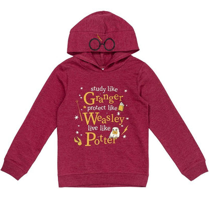 Harry Potter Hogwarts Hedwig Owl Slytherin Hufflepuff Ravenclaw Girls French Terry Pullover Hoodie Toddler to Big Kid