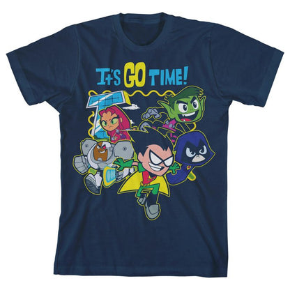 Teen Titans Go It's Go Time Main Characters Boy's Navy T-shirt
