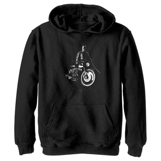 Boy's The Batman Batcycle in the Shadows Pull Over Hoodie
