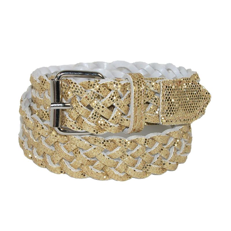 CTM Girls' 3/4 Inch Wide Metallic Braided Belt
