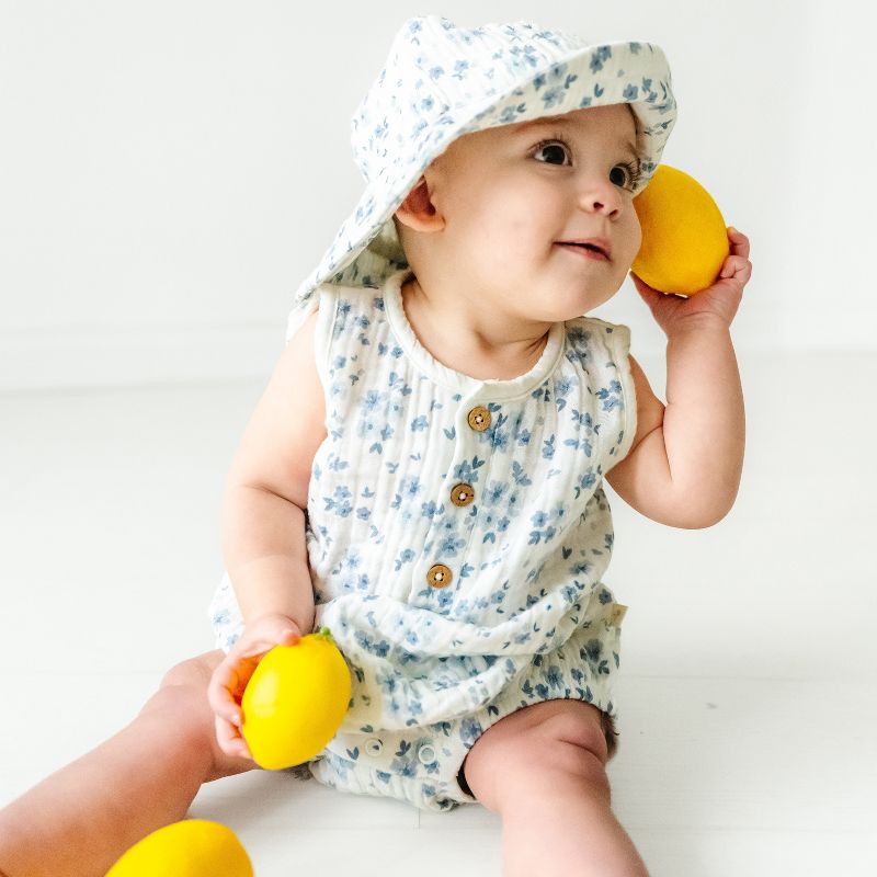 Organic Baby Sun Hat Muslin - Periwinkle