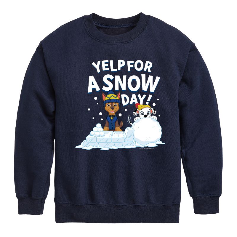 Boys' - Paw Patrol - Yelp For Snow Day Graphic Long Sleeve Fleece Sweatshirt