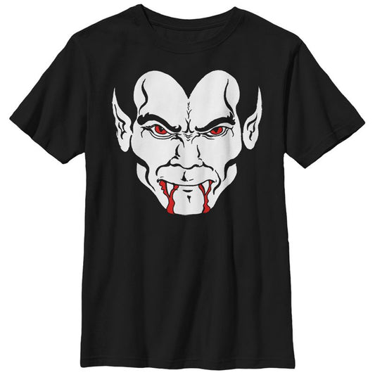 Boy's Lost Gods Halloween Dracula Vampire Face T-Shirt