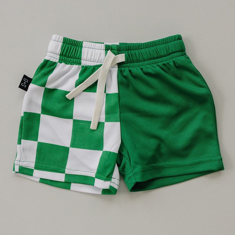 Kids Ian Mesh Color Block Basketball Shorts - Olive + Scout