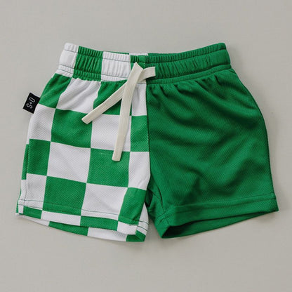 Kids Ian Mesh Color Block Basketball Shorts - Olive + Scout