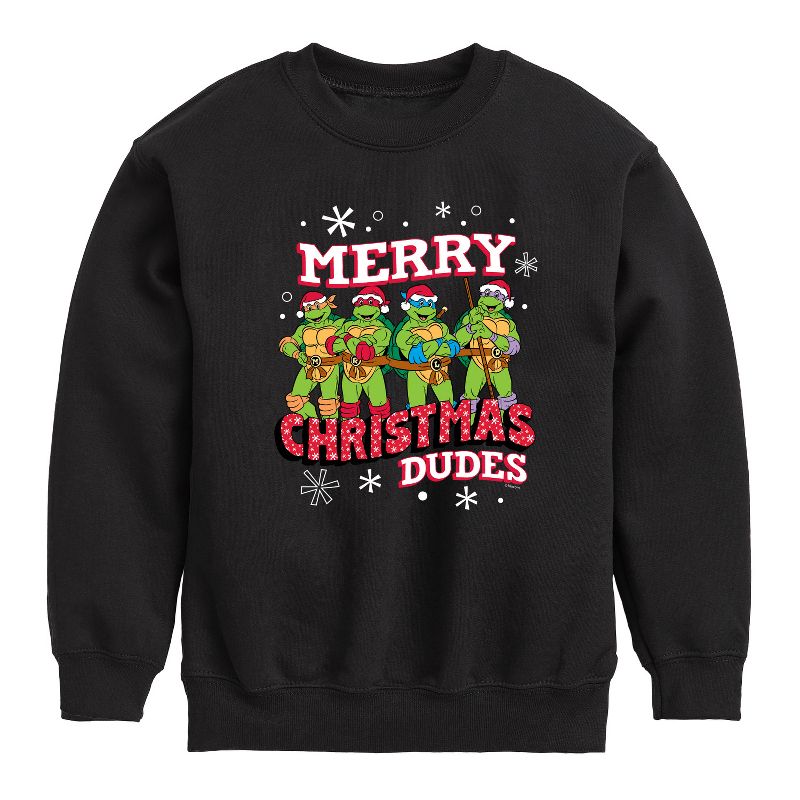 Boys' - Teenage Mutant Ninja Turtles - Merry Christmas Dude Graphic Long Sleeve Fleece Sweatshirt