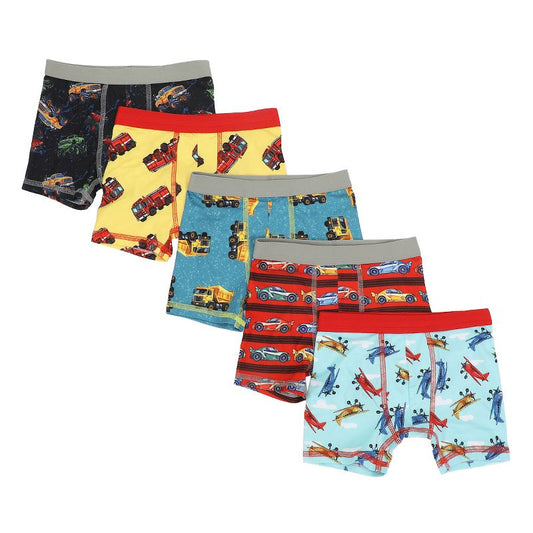 Vehicles AOP Toddler Boy's 5-Pack Boxer Briefs, Sizes 2T-5T