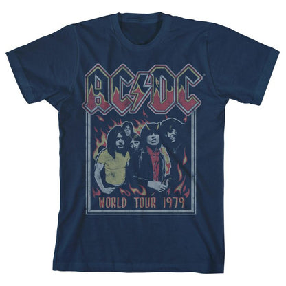 AC/DC World Tour 1979 Navy Blue Boy's Short-Sleeve T-shirt