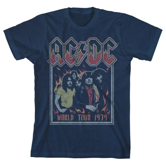 AC/DC World Tour 1979 Navy Blue Boy's Short-Sleeve T-shirt
