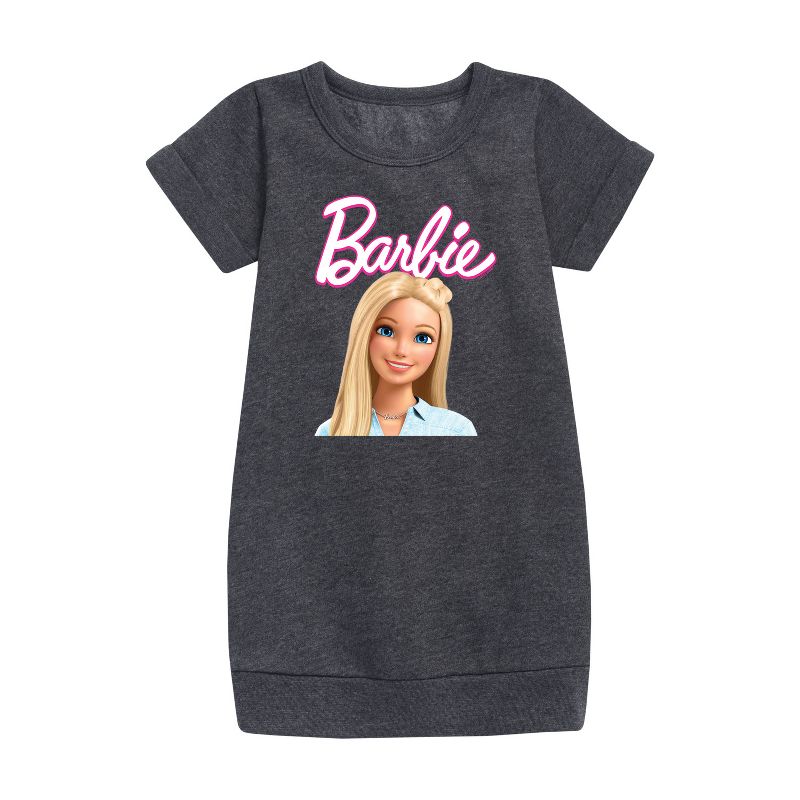 Girls' - Barbie - Original Barbie Graphic Short Sleeve Fleece Dress