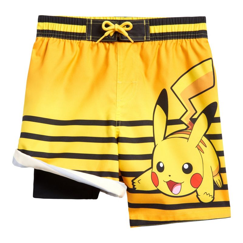 Pokemon Compression UPF 50+ Swim Trunks Bathing Suit Little Kid to Big Kid