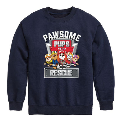 Boys' - Paw Patrol - Pawsome Pups To The Rescue Graphic Long Sleeve Fleece Sweatshirt