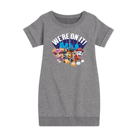 Girls' - Paw Patrol - We're On It Graphic Short Sleeve Fleece Dress