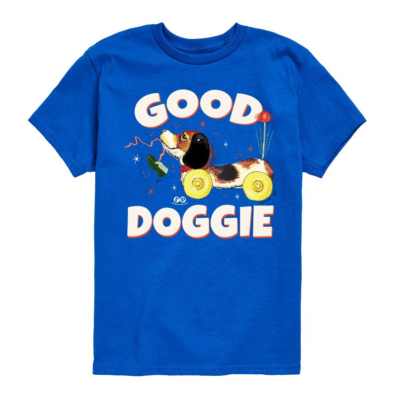 تي شيرت جرافيكي بأكمام قصيرة من فيشر برايس للأولاد، مطبوع عليه صورة كلب داشهند جيد