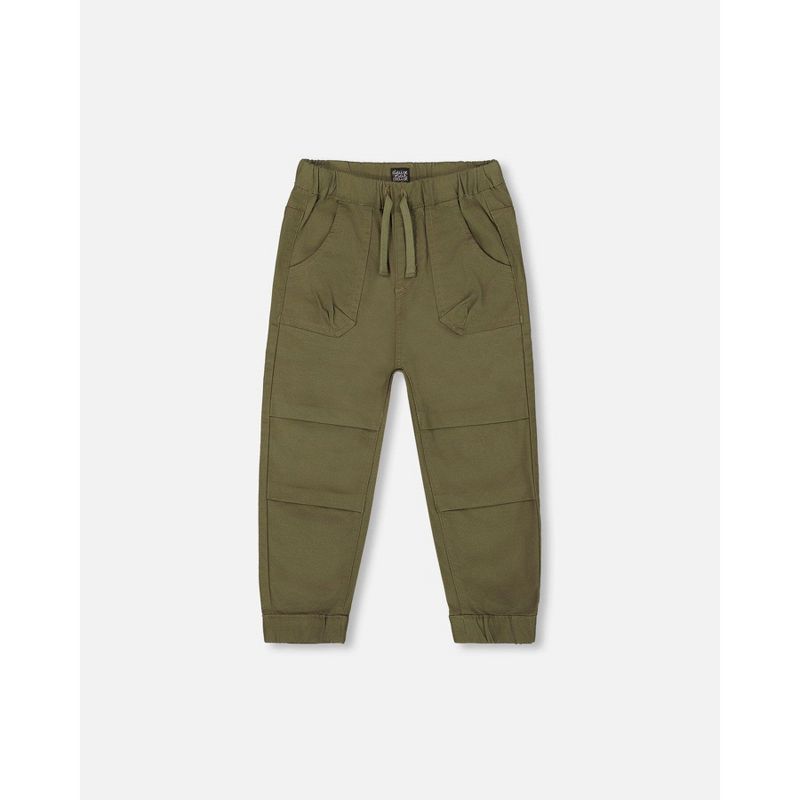 Deux par Deux Boy Stretch Twill Jogger Pant زيتوني داكن