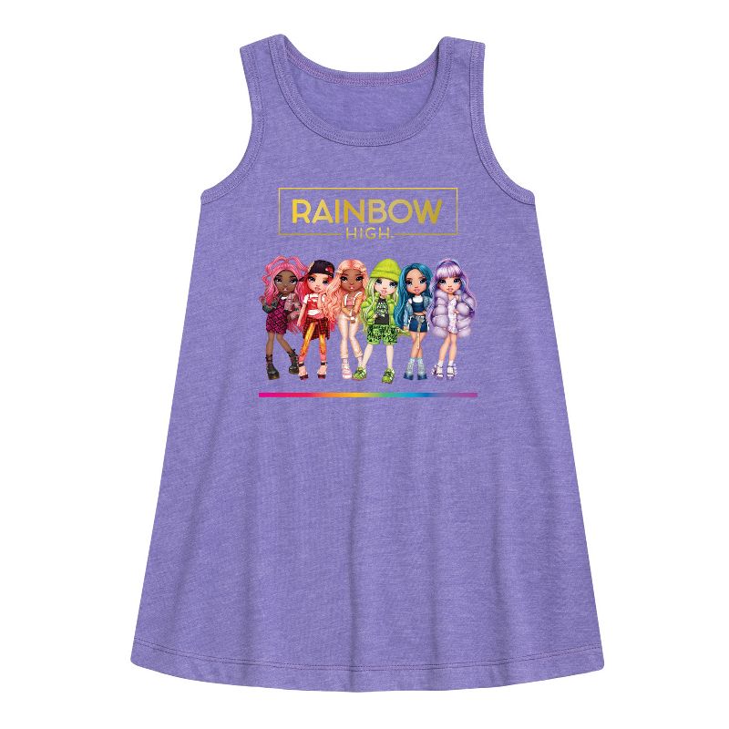 فستان ألين بدون أكمام بتصميم رسومي من مجموعة دمى الألعاب - قوس قزح عالي الجودة للبنات