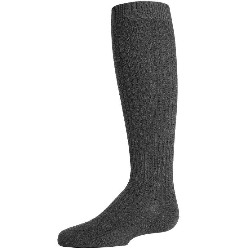 Memoi Cable Knit Girls Cotton Blend Knee High Socks