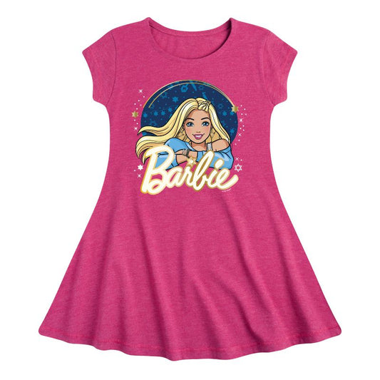 فستان باربي - مناسب للعطلات الشتوية بأكمام قصيرة - للبنات