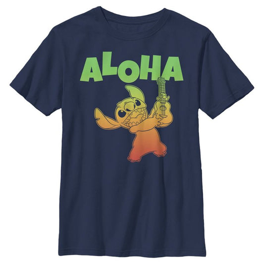 Boy's Lilo & Stitch Colorful Aloha Music T-Shirt