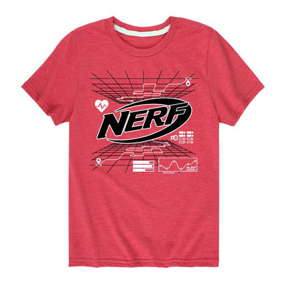 تي شيرت جرافيكي بأكمام قصيرة من نيرف للأولاد - نيرف - خريطة شبكية