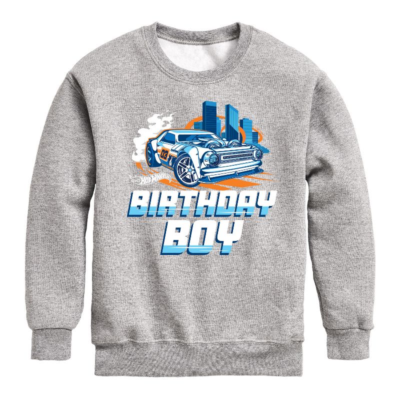 Boys' - Hot Wheels - Birthday Boy Graphic Long Sleeve Fleece Sweatshirt