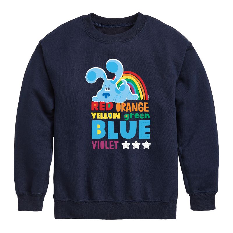 Boys' - Blue's Clues & You! - Colors Of The Rainbow Graphic Long Sleeve Fleece Sweatshirt