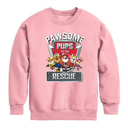 Boys' - Paw Patrol - Pawsome Pups To The Rescue Graphic Long Sleeve Fleece Sweatshirt