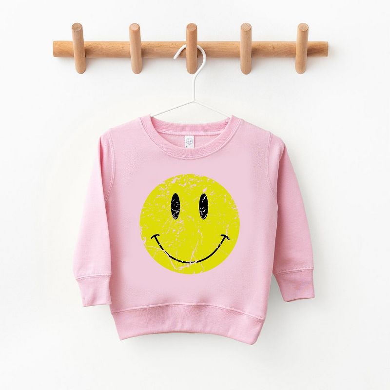 The Juniper Shop Distressed Smiley Face Toddler Graphic Sweatshirt